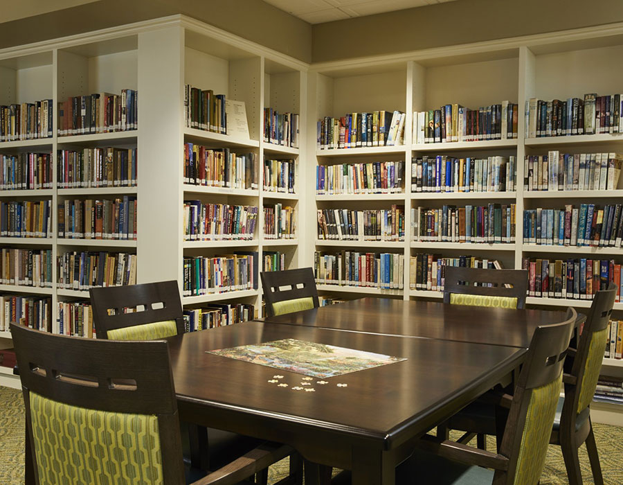 Library and Game Room - Town & Country - Independent & Assisted Living in Santa Ana, CA