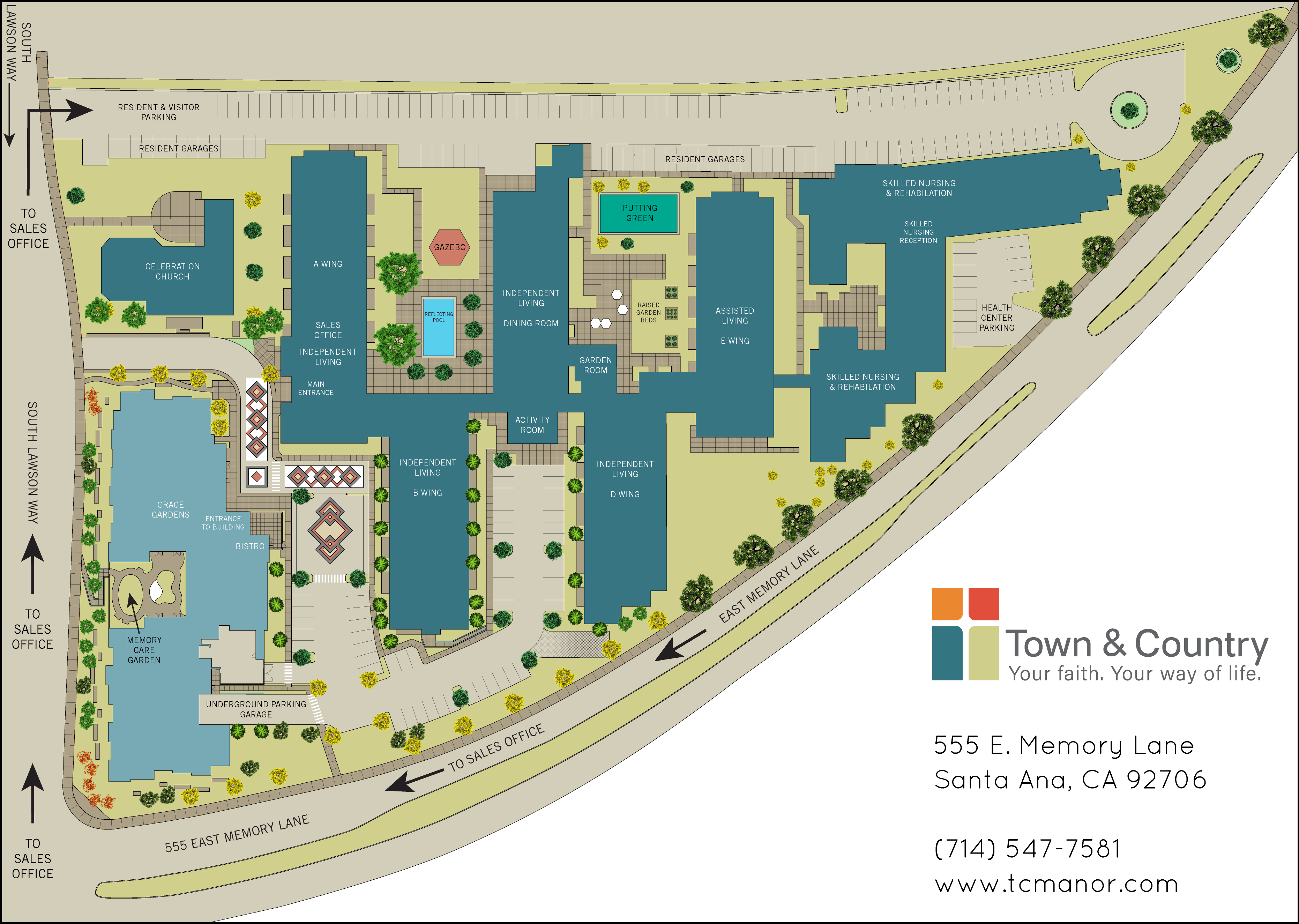 Town & Country Site Plan - Senior Living in Santa Ana, CA